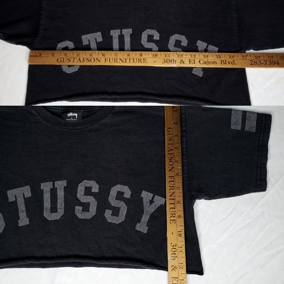 ‼SOLD‼ Vintage Stussy 80 Cropped Spell Out Black - Picture 3 of 8